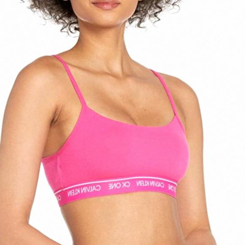 Calvin Klein One Cotton Unlined Bralette Top Pink QF5727-… Women's